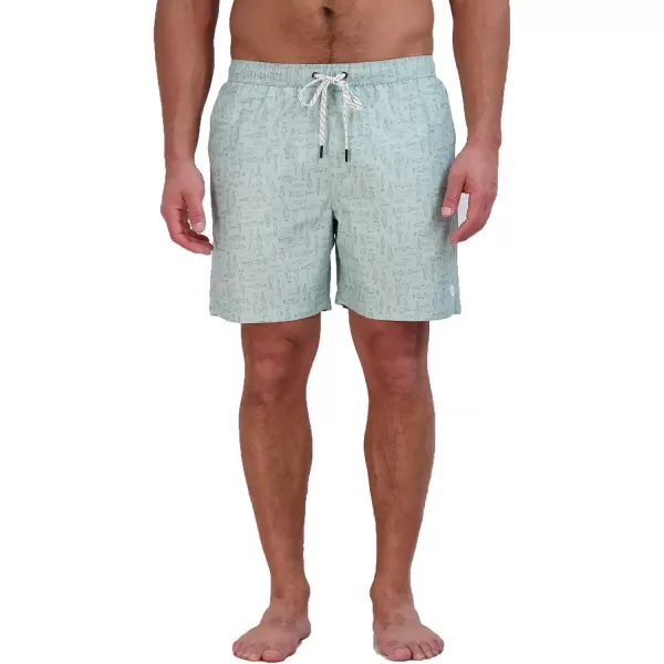 imageEddie Bauer Mens SPF 50 Volley Swim Trunk  Fun Designs Comfortable and Stylish 7quot InseamCeladon