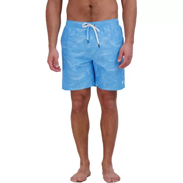 imageEddie Bauer Mens SPF 50 Volley Swim Trunk  Fun Designs Comfortable and Stylish 7quot InseamMisty Blue