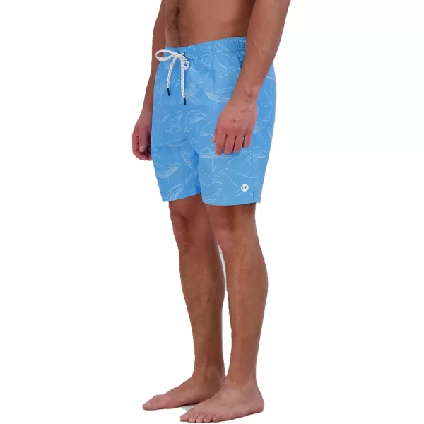 imageEddie Bauer Mens SPF 50 Volley Swim Trunk  Fun Designs Comfortable and Stylish 7quot InseamMisty Blue