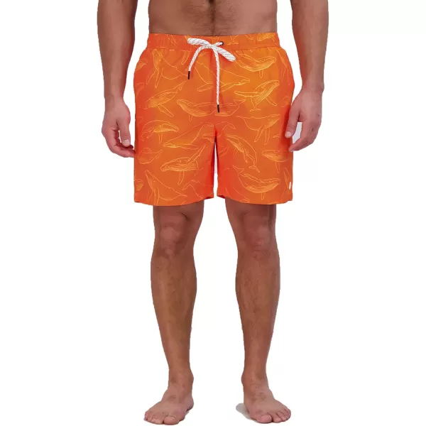 imageEddie Bauer Mens SPF 50 Volley Swim Trunk  Fun Designs Comfortable and Stylish 7quot InseamOrange