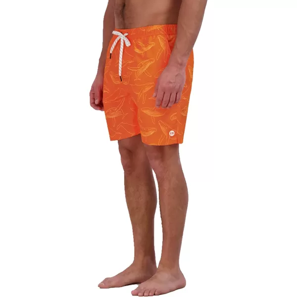 imageEddie Bauer Mens SPF 50 Volley Swim Trunk  Fun Designs Comfortable and Stylish 7quot InseamOrange