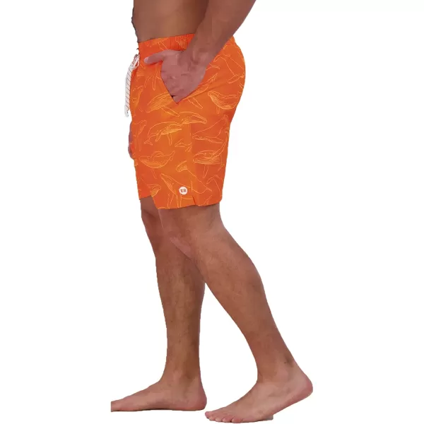 imageEddie Bauer Mens SPF 50 Volley Swim Trunk  Fun Designs Comfortable and Stylish 7quot InseamOrange