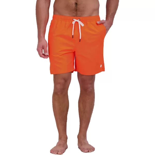 imageEddie Bauer Mens SPF 50 Volley Swim Trunk  Fun Designs Comfortable and Stylish 7quot InseamOrange Blaze