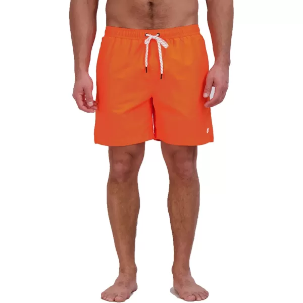 imageEddie Bauer Mens SPF 50 Volley Swim Trunk  Fun Designs Comfortable and Stylish 7quot InseamOrange Blaze