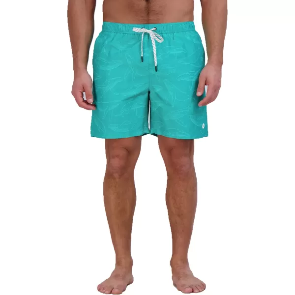 imageEddie Bauer Mens SPF 50 Volley Swim Trunk  Fun Designs Comfortable and Stylish 7quot InseamTurquoise Green