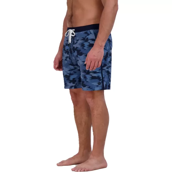 imageEddie Bauer Mens SPF 50 Volley Swim Trunk 8quot Inseam Comes with Comfort Liner  Ultimate Comfort ampamp StretchAtlantic Blue