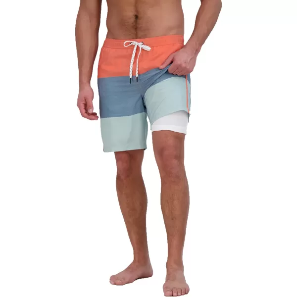 imageEddie Bauer Mens SPF 50 Volley Swim Trunk 8quot Inseam Comes with Comfort Liner  Ultimate Comfort ampamp StretchCeladon