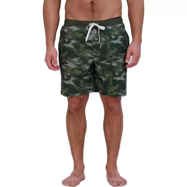 imageEddie Bauer Mens SPF 50 Volley Swim Trunk 8quot Inseam Comes with Comfort Liner  Ultimate Comfort ampamp StretchDark Loden