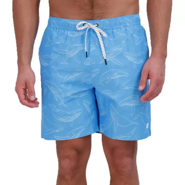 imageEddie Bauer Mens SPF 50 Volley Swim Trunk  Fun Designs Comfortable and Stylish 7quot InseamMisty Blue