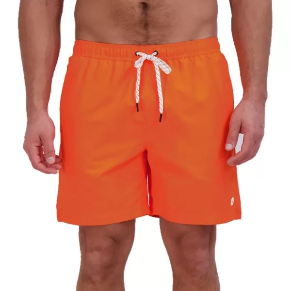 imageEddie Bauer Mens SPF 50 Volley Swim Trunk  Fun Designs Comfortable and Stylish 7quot InseamOrange Blaze