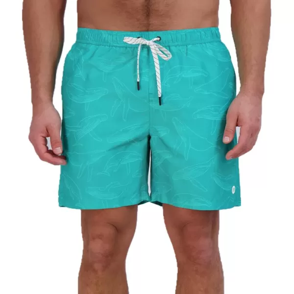 imageEddie Bauer Mens SPF 50 Volley Swim Trunk  Fun Designs Comfortable and Stylish 7quot InseamTurquoise Green