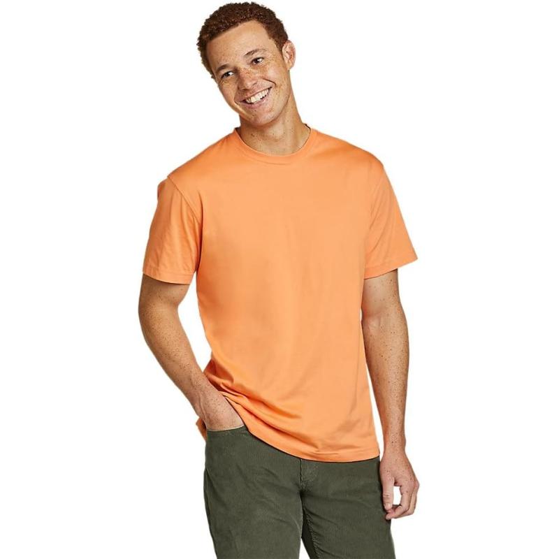 imageEddie Bauer Mens Legend Wash 100 Cotton ShortSleeve Classic TShirtTangelo