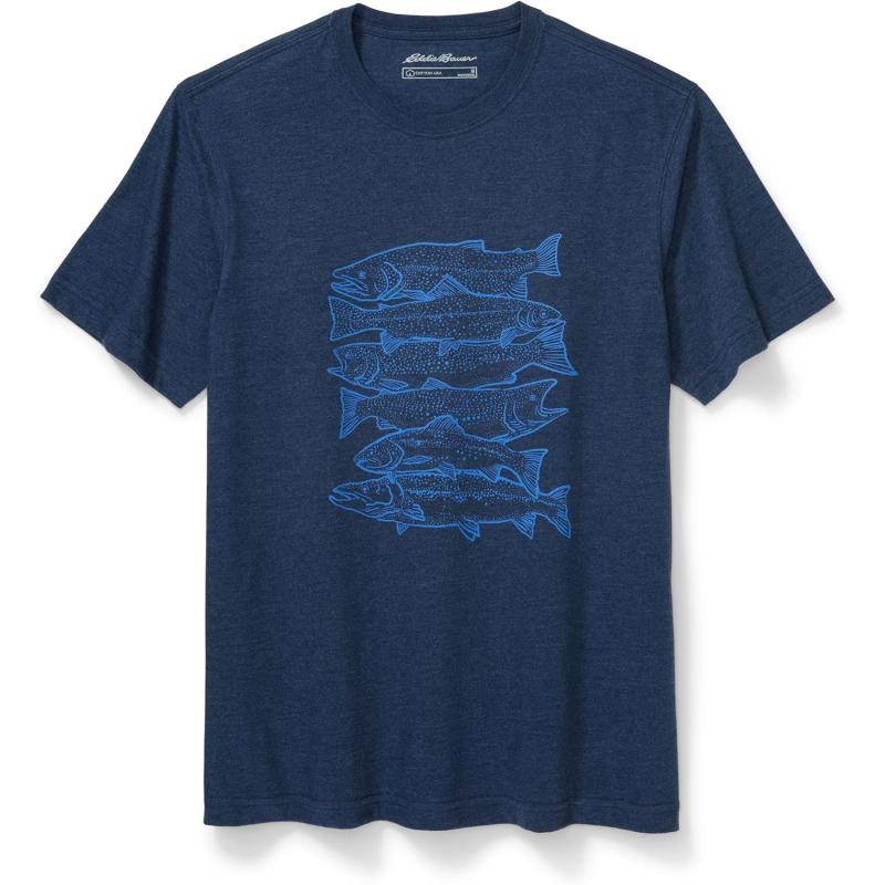 imageEddie Bauer Mens Reel Em in Graphic TeeHeather Indigo
