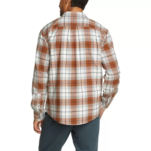 imageEddie Bauer Mens Regular Fit Field Flannel LongSleeve Shirt PatternedRust