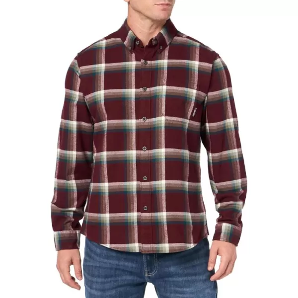 imageEddie Bauer Mens Classic Fit Favorite LongSleeve Flannel ShirtBurgundy