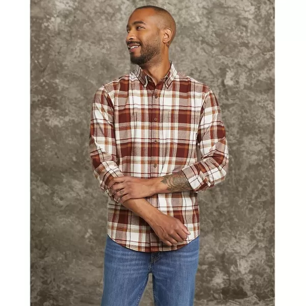 imageEddie Bauer Mens Eddies Field Flannel  PatternDusty Red