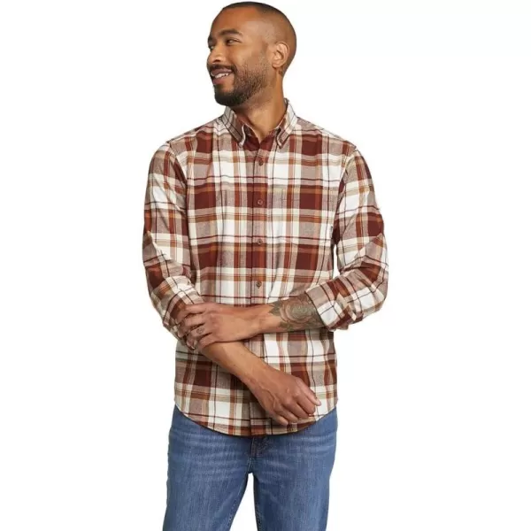 imageEddie Bauer Mens Eddies Field Flannel  PatternDusty Red