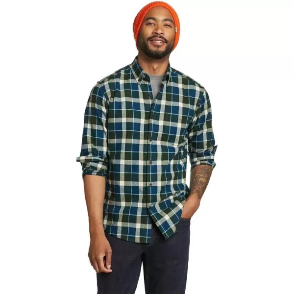 imageEddie Bauer Mens Eddies Field Flannel  PatternPeacock