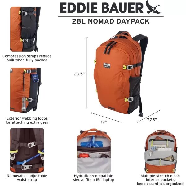 imageEddie Bauer Nomad Backpack with Compression Straps and HydrationLaptop Compatible Sleeve Carbon 22LCarbon