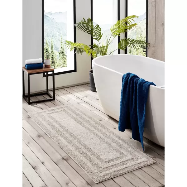 imageEddie Bauer  Bathroom Rugs Set Soft Tufted Cotton Bathroom Decor Super Absorbent ampamp Quick Dry Logan Chrome Grey 2 PieceLight Grey