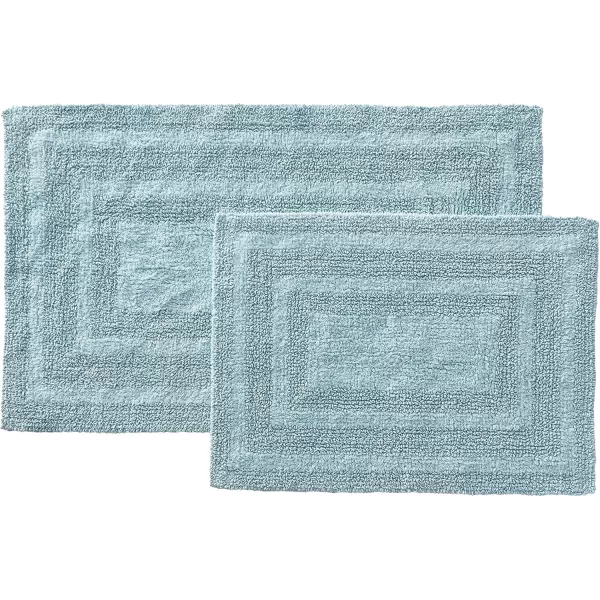 imageEddie Bauer  Bathroom Rugs Set Soft Tufted Cotton Bathroom Decor Super Absorbent ampamp Quick Dry Logan Chrome Grey 2 PieceTurquoise