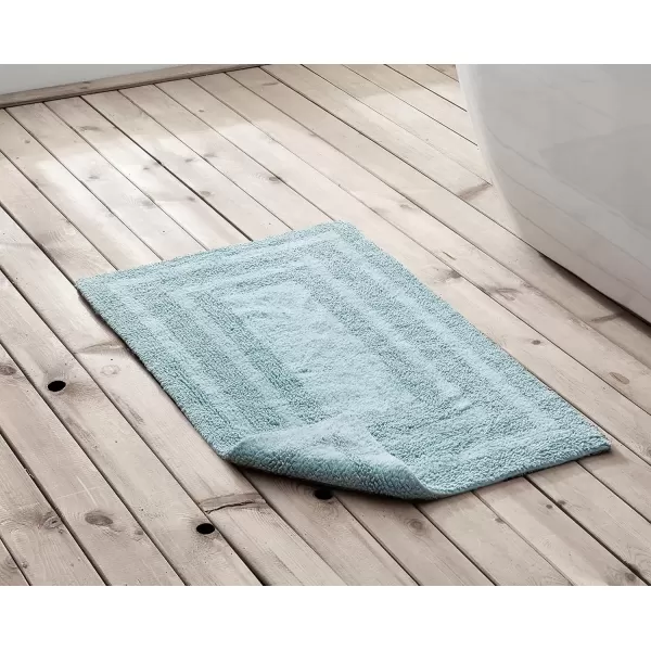 imageEddie Bauer  Bathroom Rugs Set Soft Tufted Cotton Bathroom Decor Super Absorbent ampamp Quick Dry Logan Chrome Grey 2 PieceTurquoise