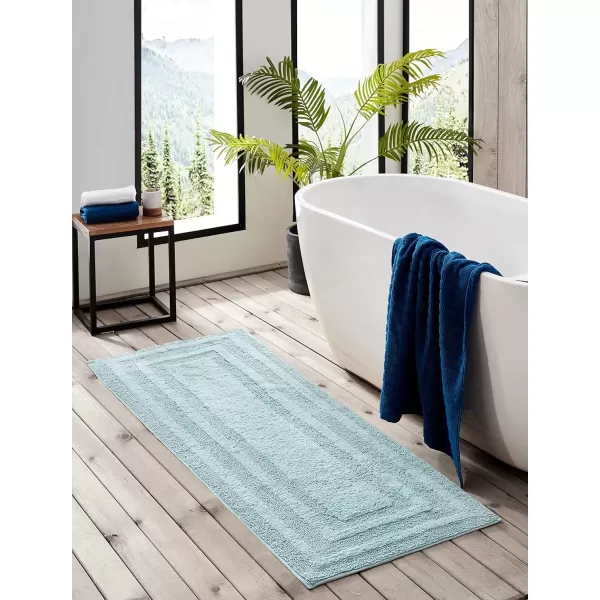 imageEddie Bauer  Bathroom Rugs Set Soft Tufted Cotton Bathroom Decor Super Absorbent ampamp Quick Dry Logan Chrome Grey 2 PieceTurquoise