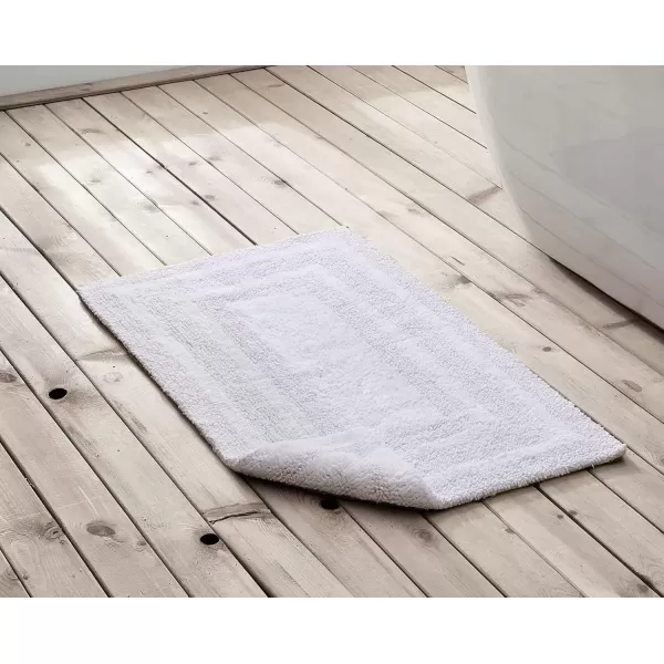 imageEddie Bauer  Bathroom Rugs Set Soft Tufted Cotton Bathroom Decor Super Absorbent ampamp Quick Dry Logan Chrome Grey 2 PieceWhite