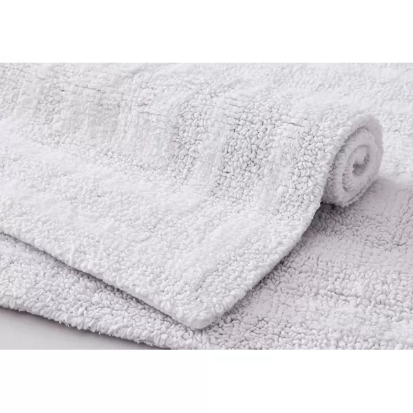 imageEddie Bauer  Bathroom Rugs Set Soft Tufted Cotton Bathroom Decor Super Absorbent ampamp Quick Dry Logan Chrome Grey 2 PieceWhite