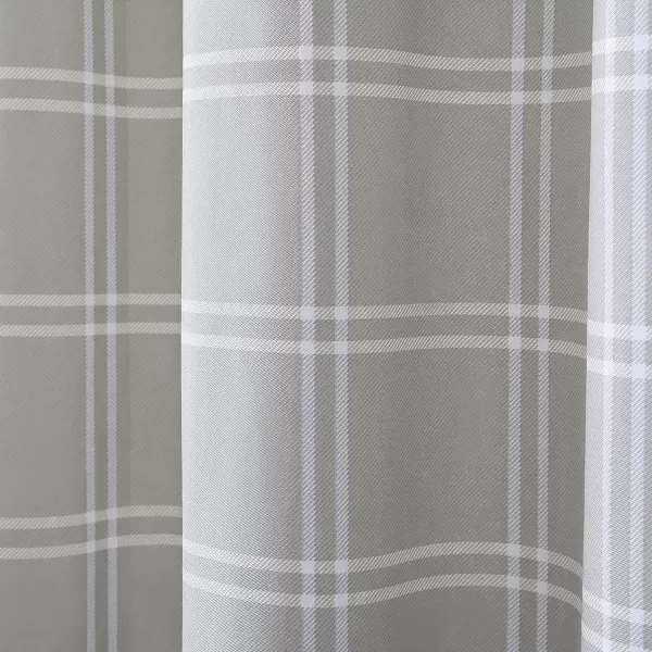 imageEddie Bauer  Shower Curtain Lightweight Cotton Bathroom Decor Buttonhole Top Cabin Plaid Green 72quot x 72quotKettle Falls Beige