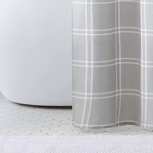 imageEddie Bauer  Shower Curtain Lightweight Cotton Bathroom Decor Buttonhole Top Cabin Plaid Green 72quot x 72quotKettle Falls Beige