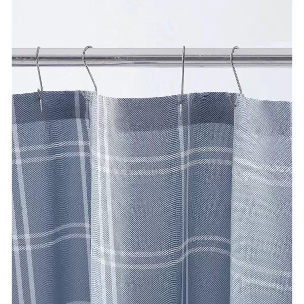 imageEddie Bauer  Shower Curtain Lightweight Cotton Bathroom Decor Buttonhole Top Cabin Plaid Green 72quot x 72quotKettle Falls Blue