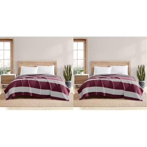 imageEddie Bauer  Twin Blanket Lightweight Cotton Bedding Home Decor for All Seasons Boylston Navy Stripe TwinBoylston Red Stripe