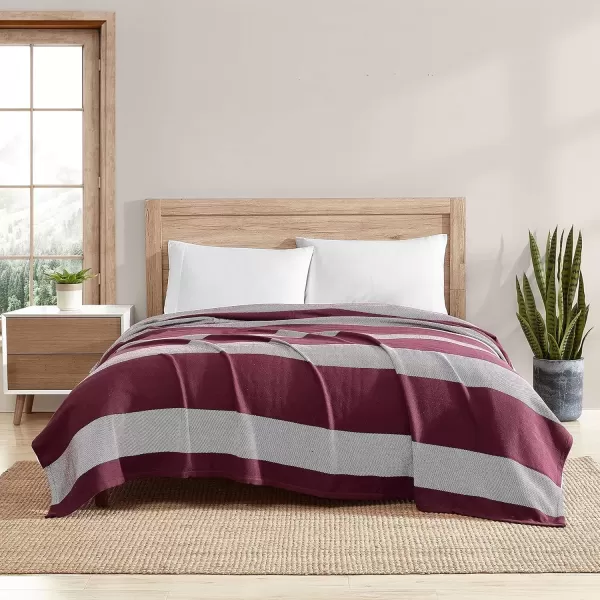 imageEddie Bauer  Twin Blanket Lightweight Cotton Bedding Home Decor for All Seasons Boylston Navy Stripe TwinBoylston Red Stripe