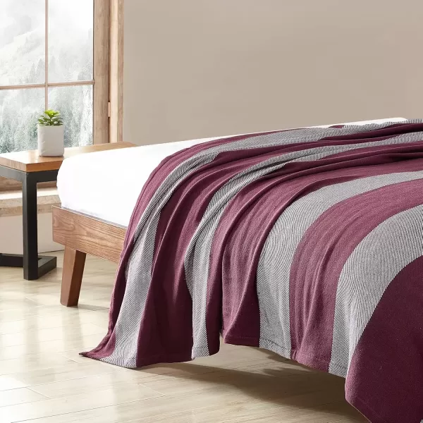 imageEddie Bauer  Twin Blanket Lightweight Cotton Bedding Home Decor for All Seasons Boylston Navy Stripe TwinBoylston Red Stripe