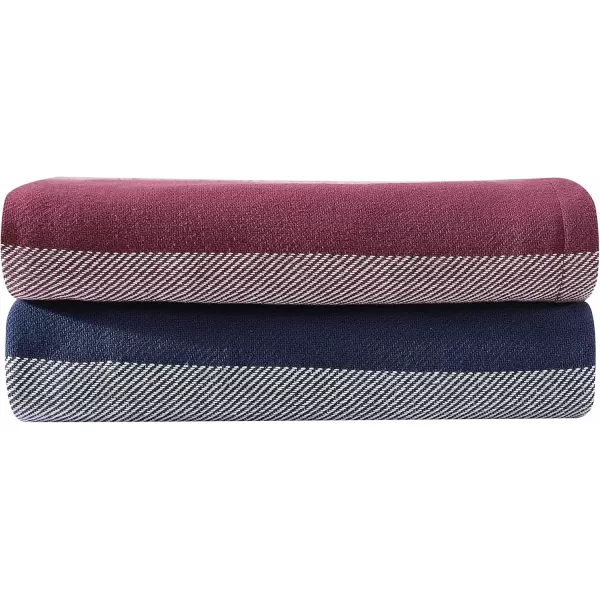 imageEddie Bauer  Twin Blanket Lightweight Cotton Bedding Home Decor for All Seasons Boylston Navy Stripe TwinBoylston Red Stripe