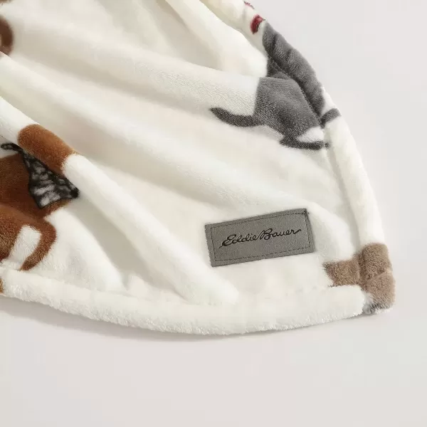 imageEddie Bauer  Twin Blanket Ultra Plush Bedding Lightweight Home Decor for All Seasons Dogs with Scarves White TwinDogs With Scarves White