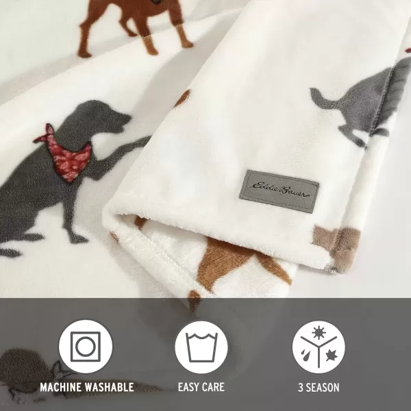 imageEddie Bauer  Twin Blanket Ultra Plush Bedding Lightweight Home Decor for All Seasons Dogs with Scarves White TwinDogs With Scarves White