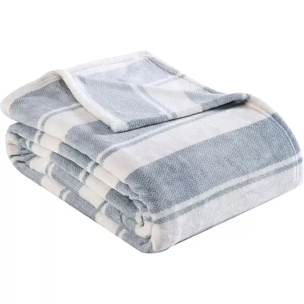 imageEddie Bauer  Twin Blanket Ultra Plush Bedding Lightweight Home Decor for All Seasons Dogs with Scarves White TwinStones Throw Stripe