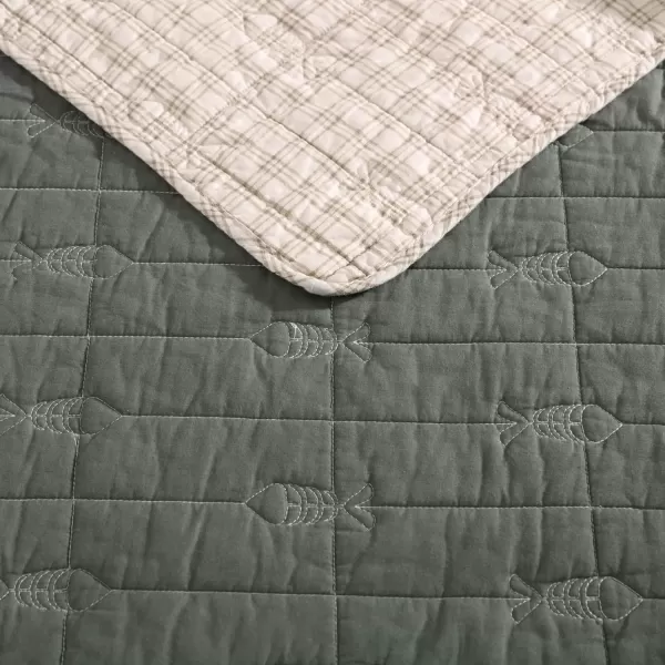 imageEddie Bauer  Twin Quilt Set Reversible Bedding with Matching Sham Lightweight Home Decor for All Seasons Hidden Lake Blue TwinTroutdale Green