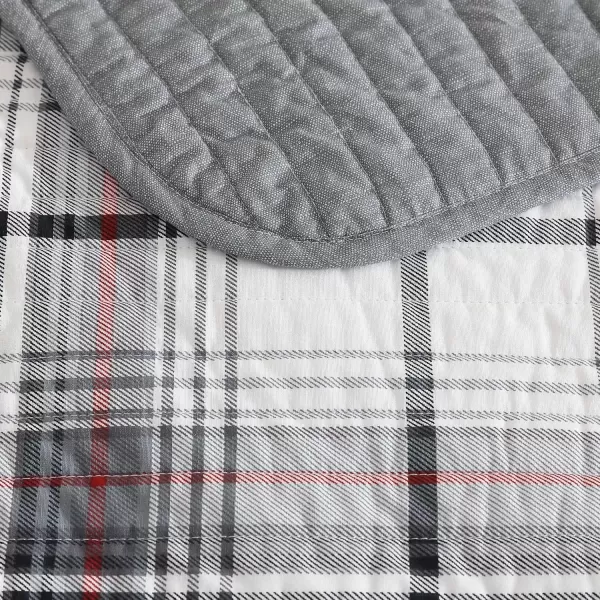 imageEddie Bauer  Twin Quilt Set Reversible Cotton Bedding with Matching Sham Home Decor for All Seasons Camano Island Plum TwinAlder Plaid Grey