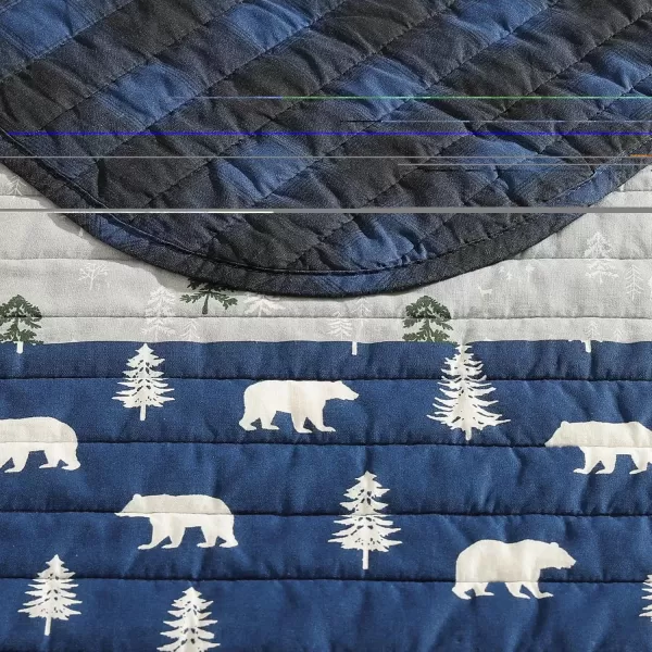 imageEddie Bauer  Twin Quilt Set Reversible Cotton Bedding with Matching Sham Lightweight Home Decor for All Seasons Blue Creek Navy Twin