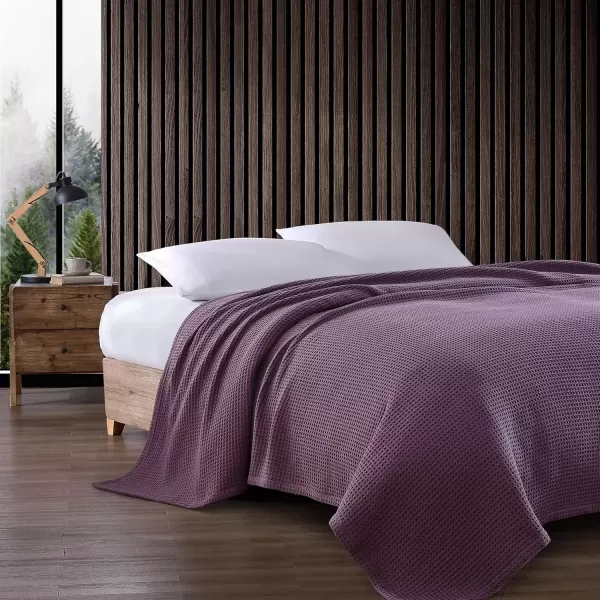 imageEddie Bauer Blanket Soft Waffle Weave Bedding Medium Weight Bedroom Decor Softens Every Wash Twin WhitePurple