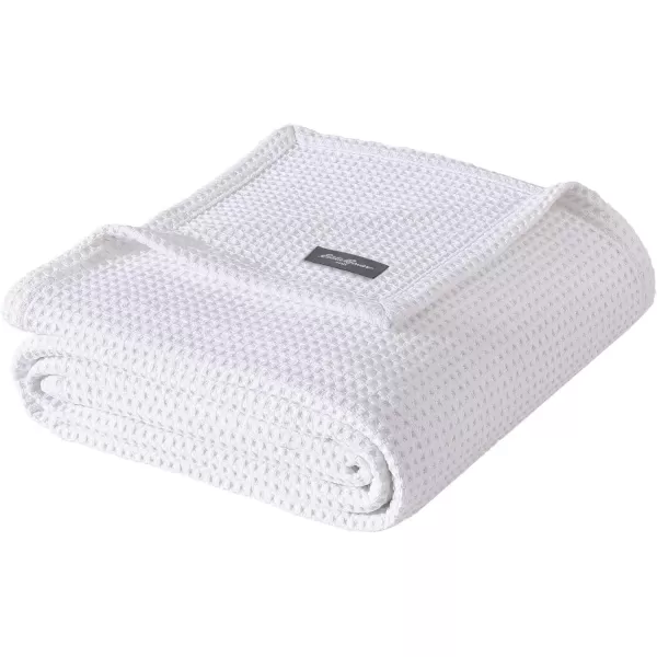 imageEddie Bauer Blanket Soft Waffle Weave Bedding Medium Weight Bedroom Decor Softens Every Wash Twin WhiteWhite