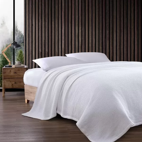 imageEddie Bauer Blanket Soft Waffle Weave Bedding Medium Weight Bedroom Decor Softens Every Wash Twin WhiteWhite