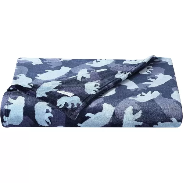 imageEddie Bauer Kids  Throw Blanket Super Soft ampamp Cozy Kids Fleece Bedding Playful Home Decor Fish Lake Grey 50quot x 60quotCamp Camo Navy