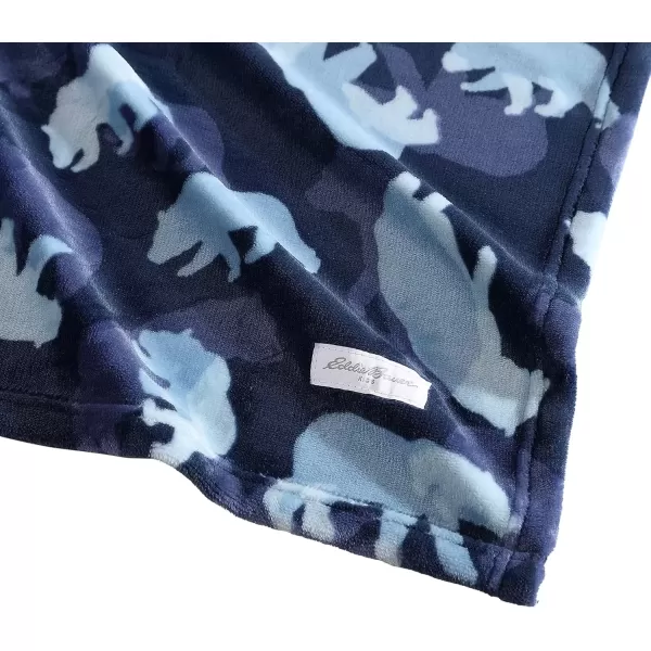 imageEddie Bauer Kids  Throw Blanket Super Soft ampamp Cozy Kids Fleece Bedding Playful Home Decor Fish Lake Grey 50quot x 60quotCamp Camo Navy