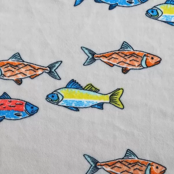 imageEddie Bauer Kids  Throw Blanket Super Soft ampamp Cozy Kids Fleece Bedding Playful Home Decor Fish Lake Grey 50quot x 60quotFish Lake GreyMulti