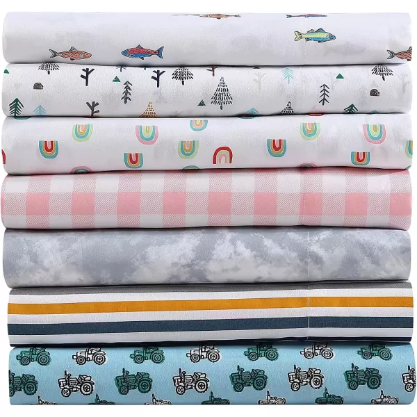 imageEddie Bauer Kids  Twin Sheets Stain Resistant Kids Bedding Ideal for Toddler Bedding Set Poppy Plaid Pink TwinDreamland Green