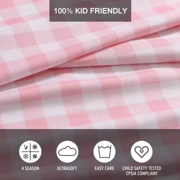 imageEddie Bauer Kids  Twin Sheets Stain Resistant Kids Bedding Ideal for Toddler Bedding Set Poppy Plaid Pink TwinPoppy Plaid PinkWhite